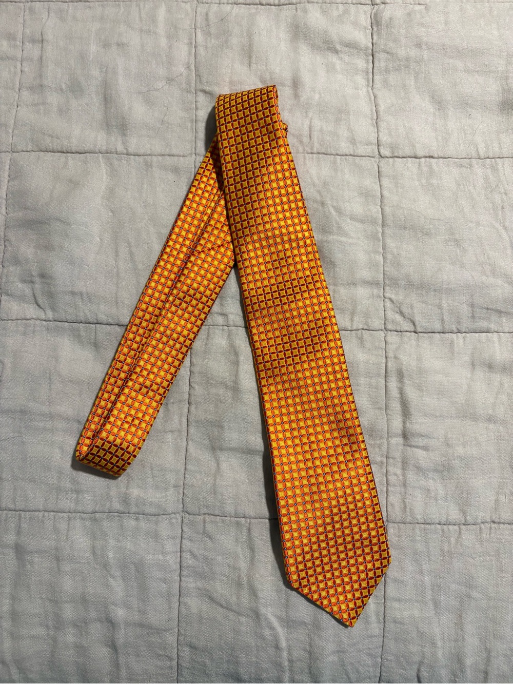 Ted Baker Orange Geometric Silk Tie